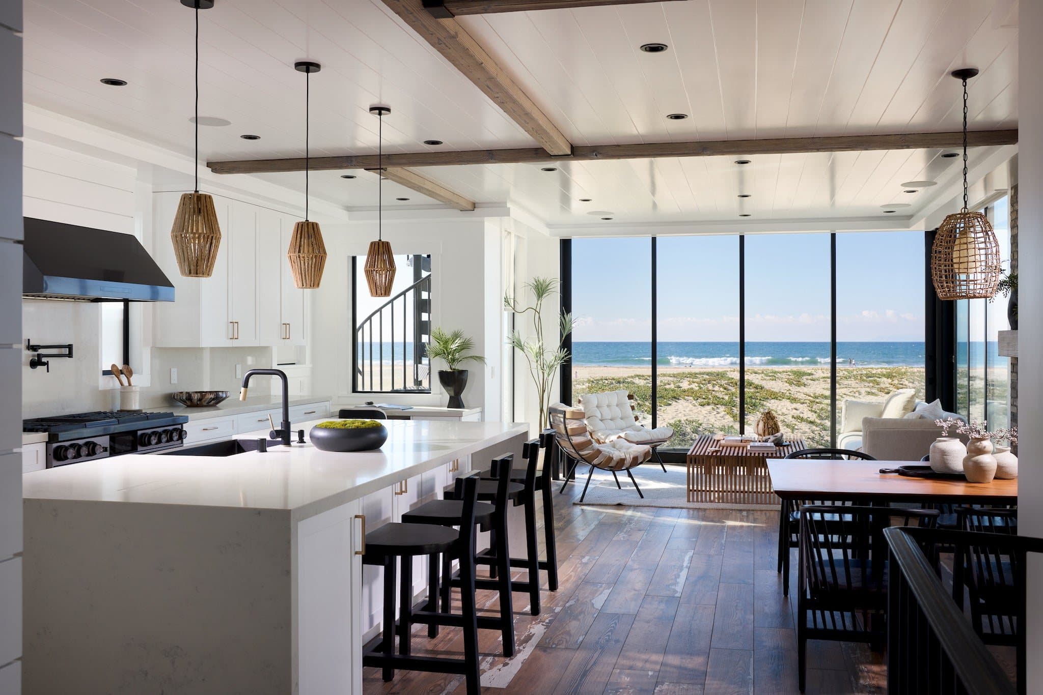 Oceanfront great room, photographed by Todd Huge